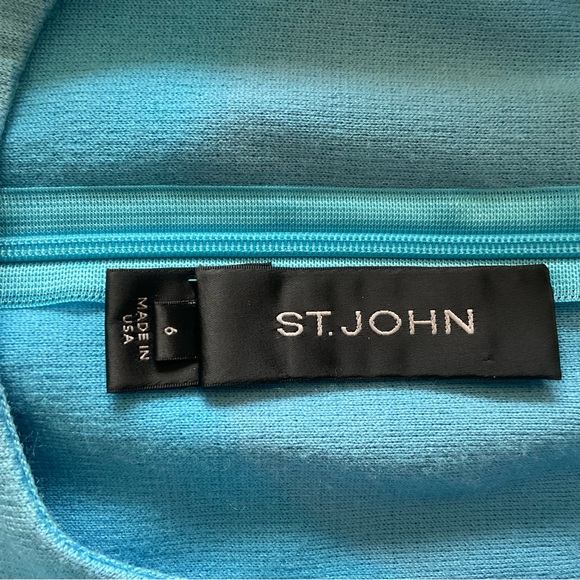 St John Collection Aqua 💦 turquoise suit couture Dress for jacket or coat Sz 6 - Picture 6 of 6